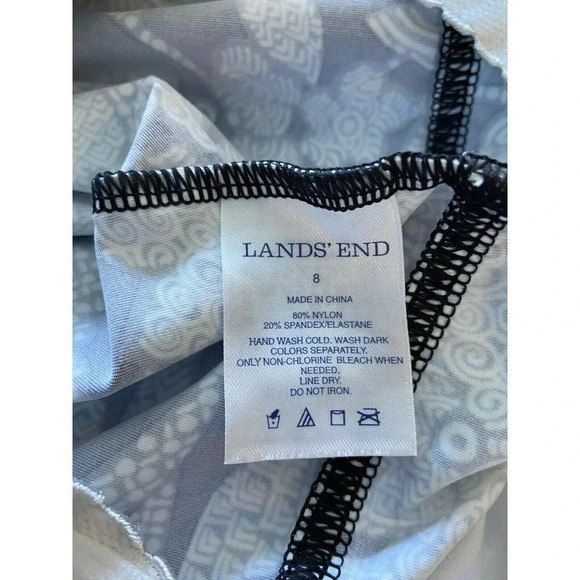 Lands' End Bathing Suit Top Dress Black White Underwire Halter 8 - Picture 4 of 4